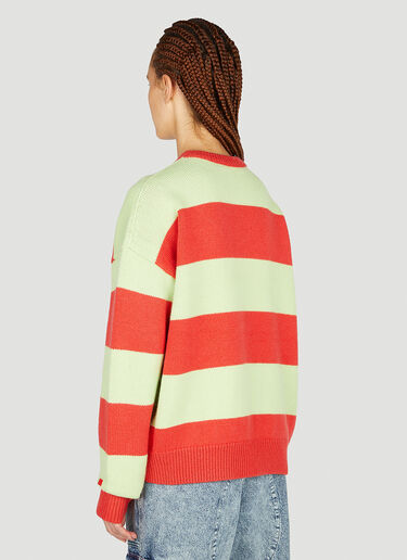 Acne Studios 方脸徽标条纹毛衣 红色 acn0351007