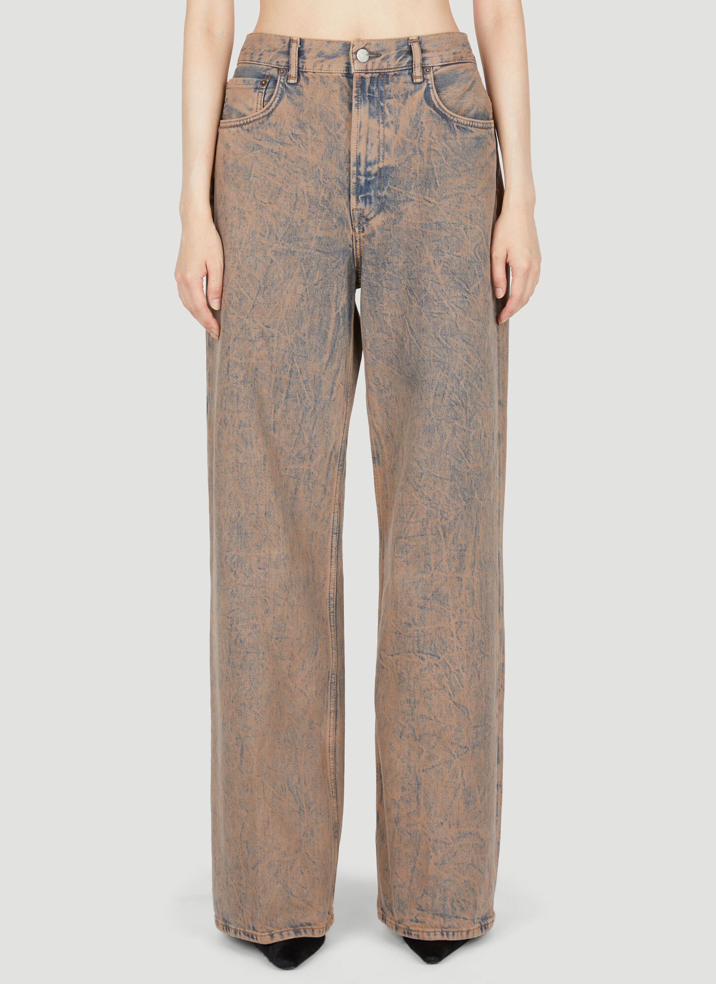 Shop Acne Studios Washed Relaxed Jeans In Pink