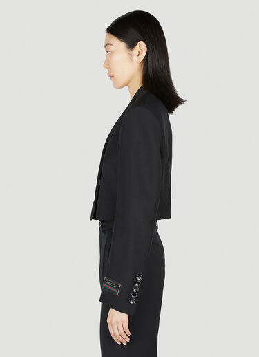 Gucci Cropped Double Breasted Blazer Black guc0252049