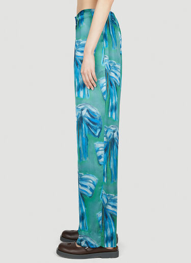Acne Studios 보우 프린트 팬츠 그린 acn0252053