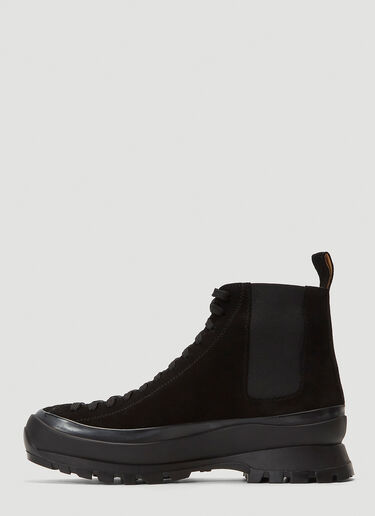 Jil Sander Vibram Lace-Up Boots Black jil0139035