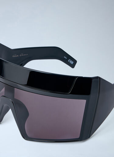 LN-CC® - Rick Owens: Shield-Frame Sunglasses - Black Rick Owens Shield-Frame Sunglasses Black ric0366001