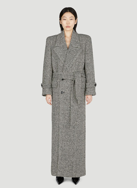 TOTEME Chevron Double Breasted Coat Camel tot0253001