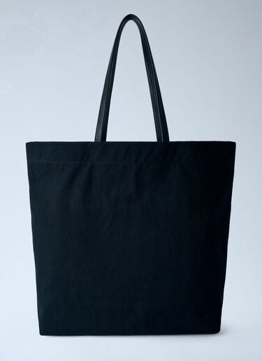 LN-CC® - The Row: Tori Leather-Trimmed Canvas Tote Bag - Black The Row Tori Leather-Trimmed Canvas Tote Bag Black row0365002