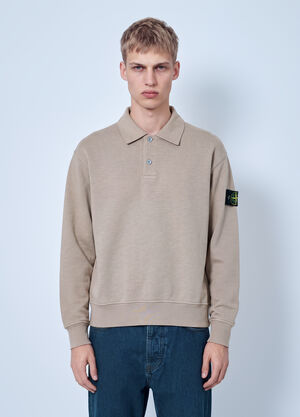 Stone Island Polo Collar Sweatshirt Beige sto0165090