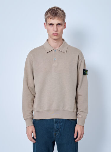 Stone Island Polo Collar Sweatshirt Beige sto0165090