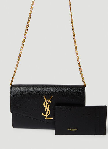 Saint Laurent Envelope Chain Shoulder Bag Black sla0239036