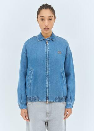 Miu Miu Padded Denim Jacket Blue miu0258062