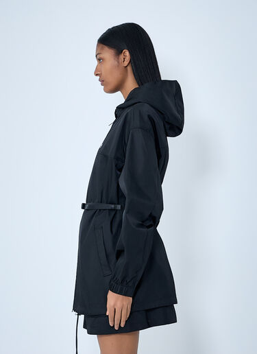 Prada Re-Nylon Hooded Belted Anorak Jacket Black pra0264033