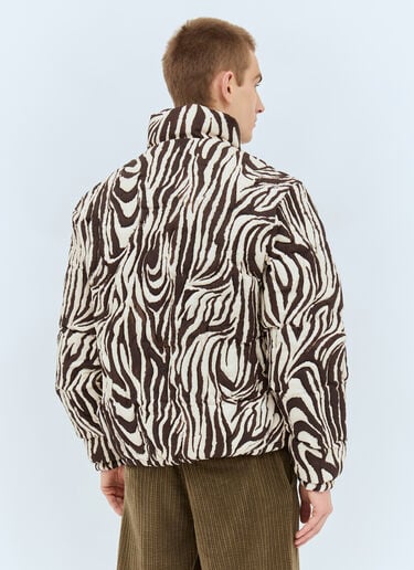 ERL Zebra Quilted Puffer Jacket Brown erl0158006