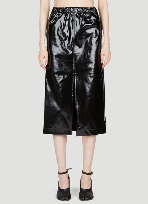 Maison Margiela High Shine Midi Skirt Black mla0249006