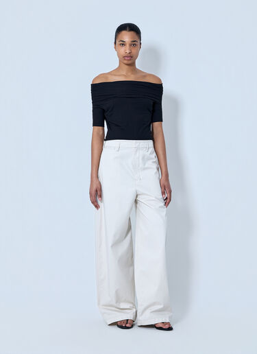 Lemaire Wide-Leg Tailored Trousers White lem0264004