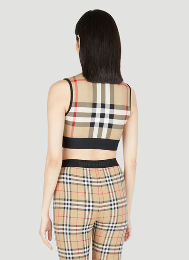 Burberry Zadie Check Crop Top Beige bur0253029