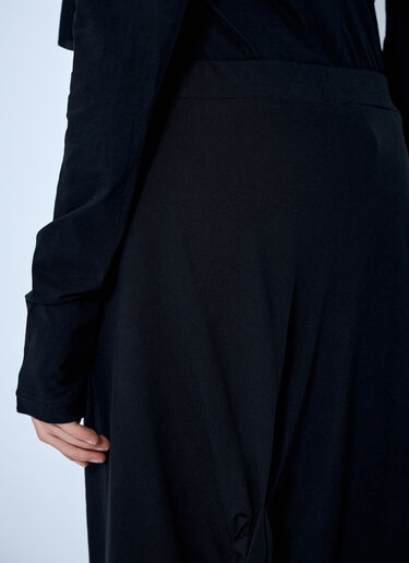 Yohji Yamamoto High Twisted French Terry Braided Skirt Black yoy0264008