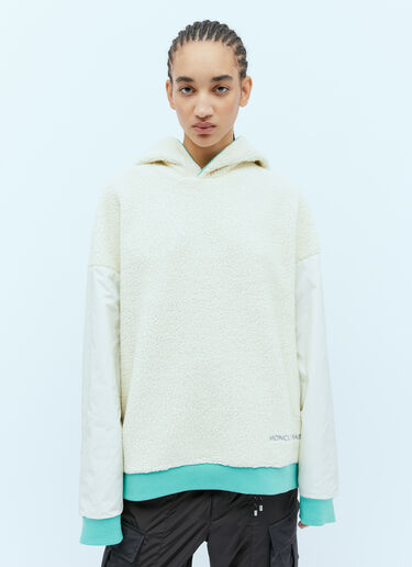 Moncler x Pharrell Williams 로고 패치 후드 스웨트셔츠 블루 mpw0354007