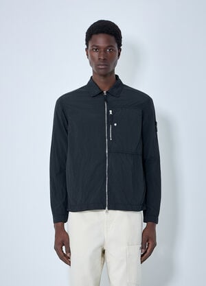 Stone Island Zip-Front Technical Jacket Black sto0164049