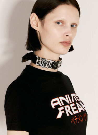 VETEMENTS Gothic Logo Choker Black vet0255021