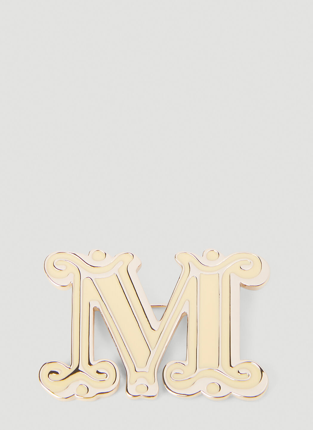 Max Mara Monogram Brooch in Gold LN CC