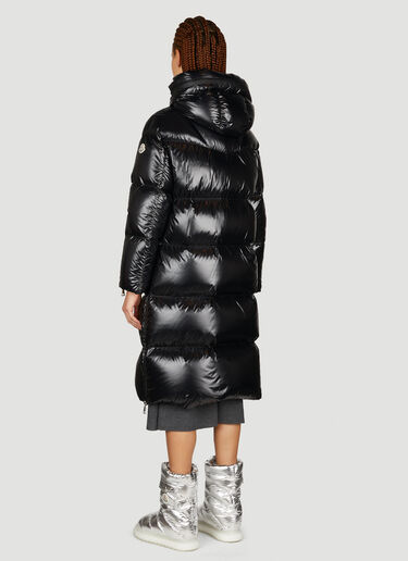 Moncler Huppe Long Down Coat Black mon0254021