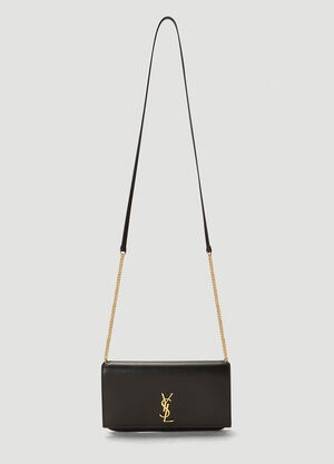 Saint Laurent Leather Phone Holder Black sla0241053