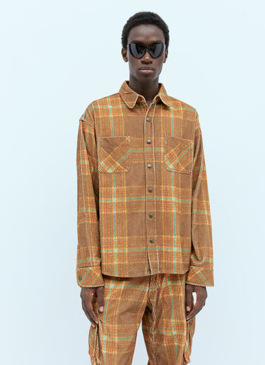 ERL Corduroy Printed Overshirt Brown erl0154005