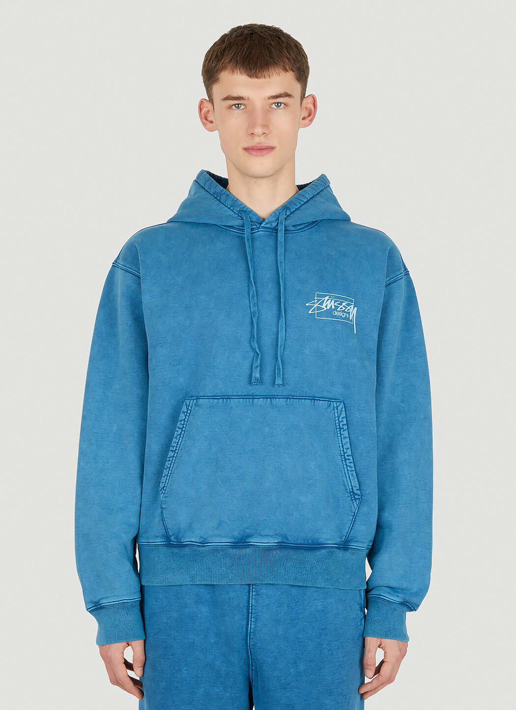 Stussy light blue discount hoodie