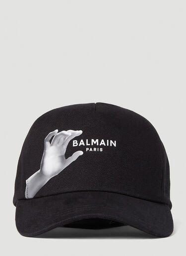 Balmain 徽标印花棒球帽 黑色 bln0152012