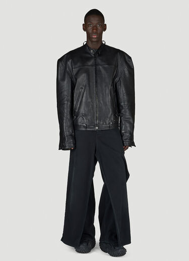 Balenciaga Deconstructed Leather Jacket Black bal0154002