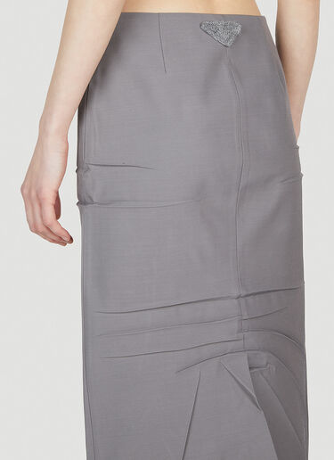 Prada Gabardine Skirt Grey pra0252054