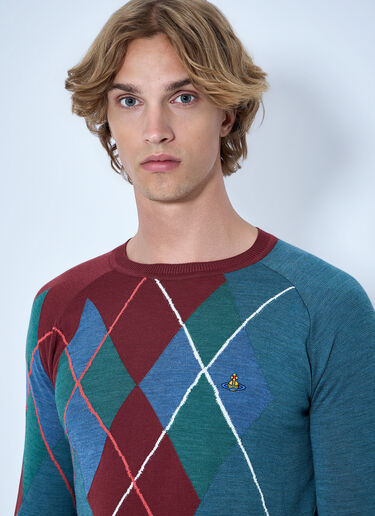 LN-CC® - Vivienne Westwood: Argyle Sweater - Blue Vivienne Westwood Argyle Sweater Blue vvw0165002