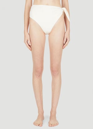 Ziah Asymmetric Tie Bikini Bottoms White zia0250011