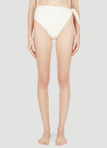 Ziah Asymmetric Tie Bikini Bottoms White zia0250011