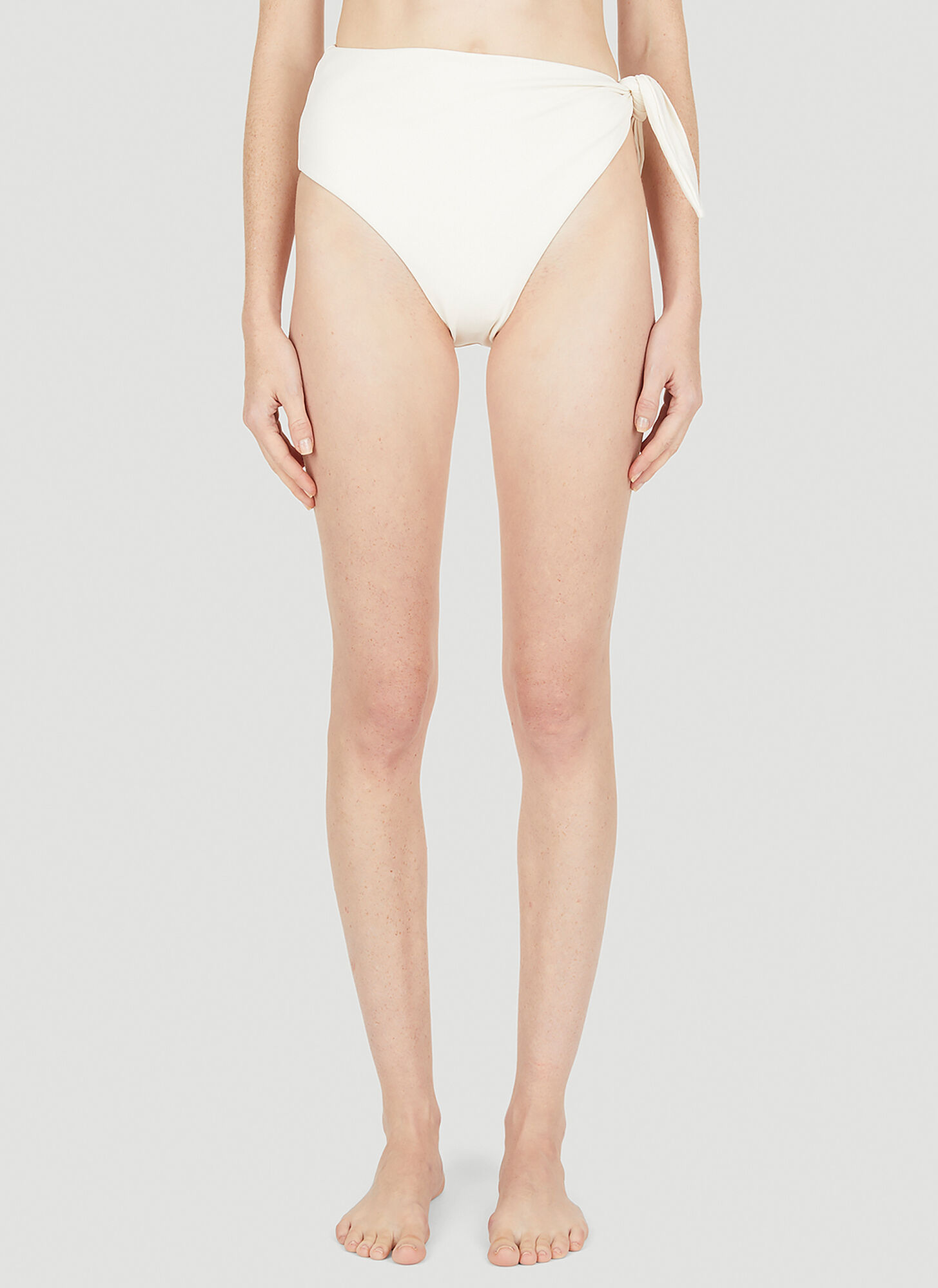 Ziah Asymmetric Tie Bikini Bottoms Female White