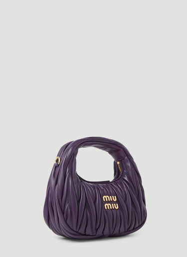 Wander Matelassé Leather Hobo Mini Shoulder Bag Miu Miu Wander Matelassé Leather Hobo Mini Shoulder Bag Purple miu0254061