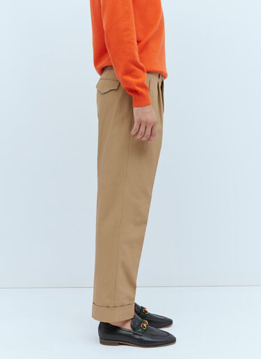 Gucci Cotton Gabardine Tailored Pants Beige guc0153044