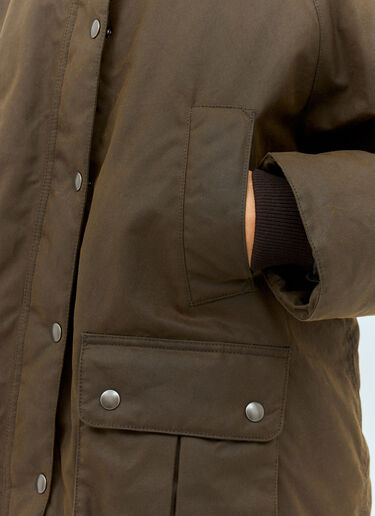 Miu Miu Waxed Canvas Blouson Jacket Brown miu0258040