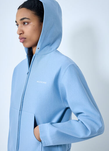 Balenciaga Zip-Up Hoodie Blue bal0263005
