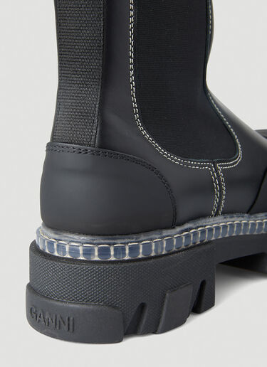 GANNI Cleated Chelsea Boots Black gan0250016