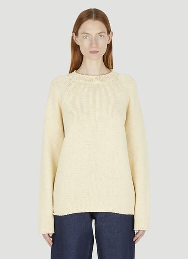 Logo Embroidered Sweater Sky High Farm Logo Embroidered Sweater Cream skh0348017