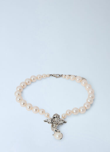 LN-CC® - Vivienne Westwood: Putti Large Pearl Necklace - Silver Vivienne Westwood Putti Large Pearl Necklace Silver vvw0366041