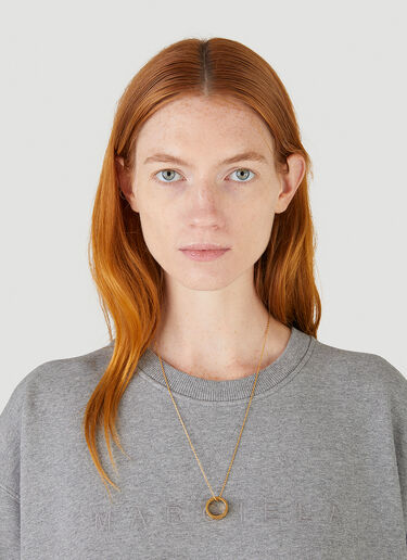 Maison Margiela 数字徽标指环项链 金色 mla0245033