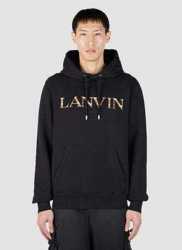 Lanvin 플리스 로고 후드 스웨트셔츠 블랙 lnv0151004