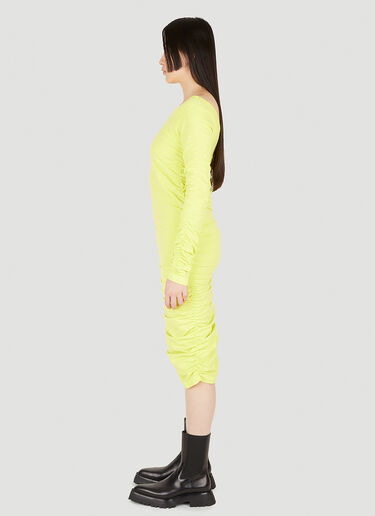 Helmut Lang Ruched Mid Length Dress Yellow hlm0247022