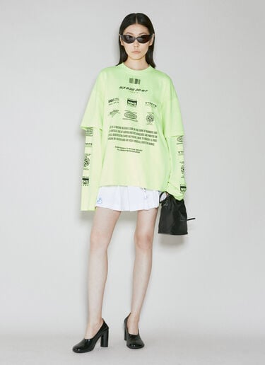 VETEMENTS Scribbled Jersey School Girl Skirt White vet0254014