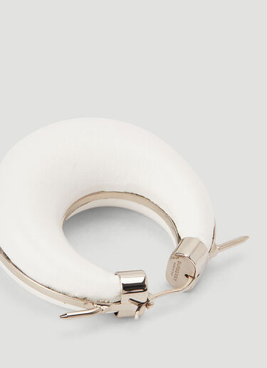 Burberry Leather Hoop Earrings White bur0244029