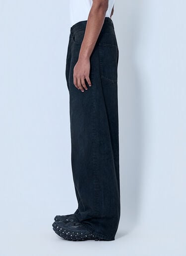 Balenciaga Wide-Leg Denim Trousers Black bal0164006