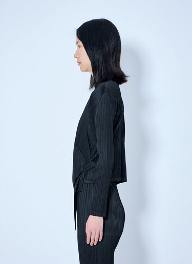 Pleats Please Issey Miyake Pleated Wrap Top Black plp0264013