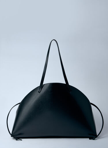 Jil Sander Leather Curve Shoulder Bag Black jil0259014