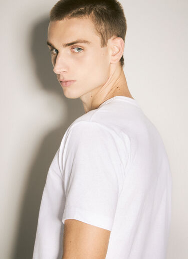 Comme des Garçons Homme 로고 프린트 티셔츠 화이트 cdh0158015