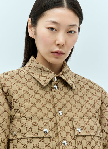 GG Canvas Overshirt Gucci GG Canvas Overshirt Brown guc0255034